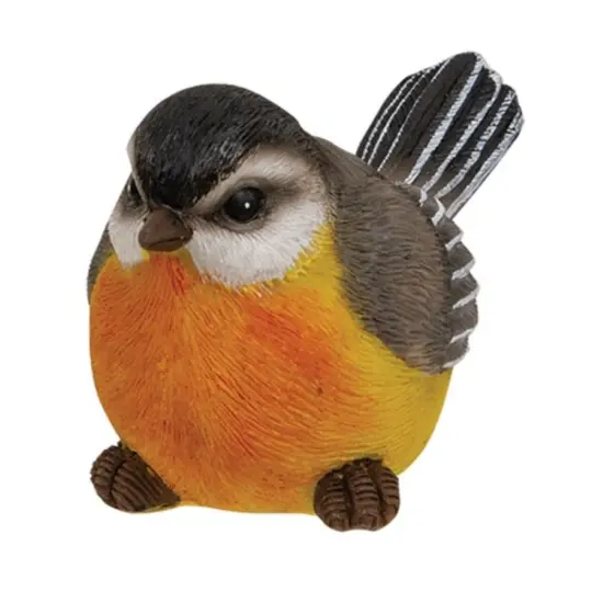 3 Asstd. Spring Bird Figurines in Resin with Colorful Yellow and Grey Finishes {2}