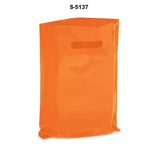 9 x 12" Shopping Bags - Die Cut Handles Orange {3}