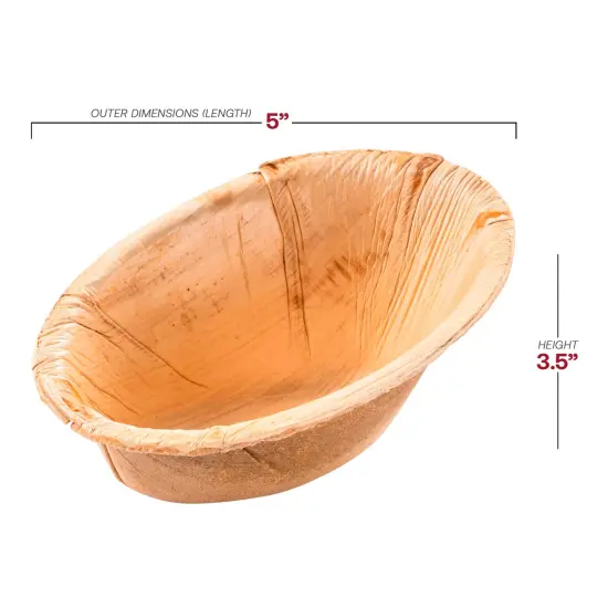 Oval Palm Leaf Eco Friendly Disposable Bowls - 4.5 oz. (100 Bowls) {3}