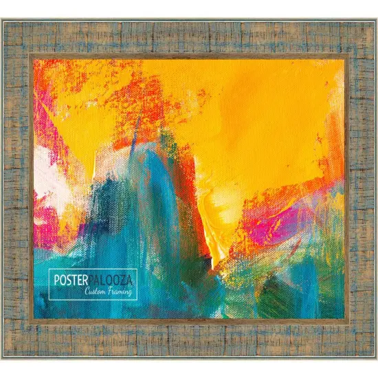 Photo Size Sculpted Blue Picture Frame - UV Acrylic, Foam Board Backing, Hanging Hardware {5}