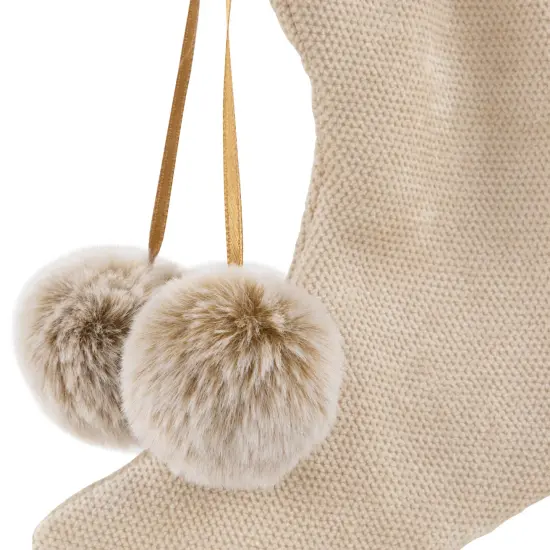 Northlight Plush Stockings Christmas Ornaments -7.5" - Beige and Brown - Set of 2 {6}