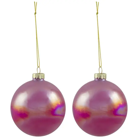 Northlight Shiny Glass Ball Christmas Ornaments - 3" (80mm) - Pink, Purple and Peach- 6ct Multi {4}