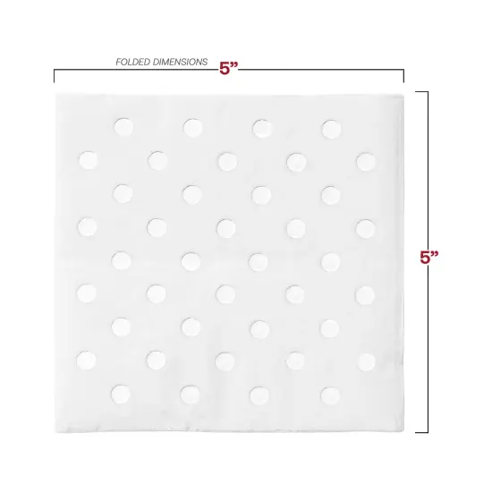 Durable White with Silver Dots Paper Beverage/Cocktail Napkins (600 Napkins) {3}