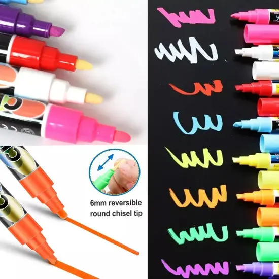 8Pack Liquid Chalk Markers Erasable Chalkboard Neon Pens for Signs Painting Card {1}