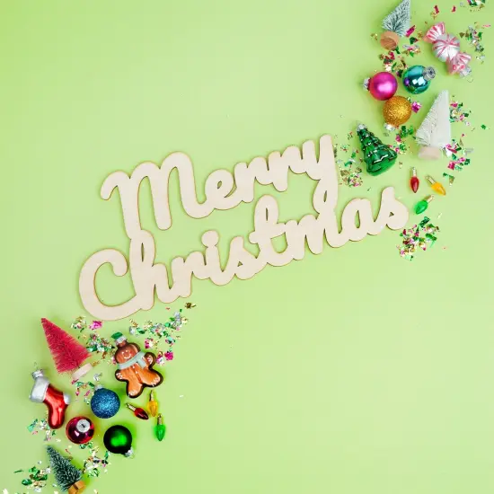 Script Wood &ldquo;Merry Christmas" Cutout, From 12"- 22" | Woodpeckers {4}