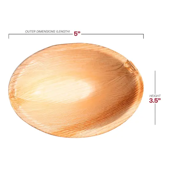 Oval Palm Leaf Eco Friendly Disposable Bowls - 3.5 oz. (100 Bowls) {3}