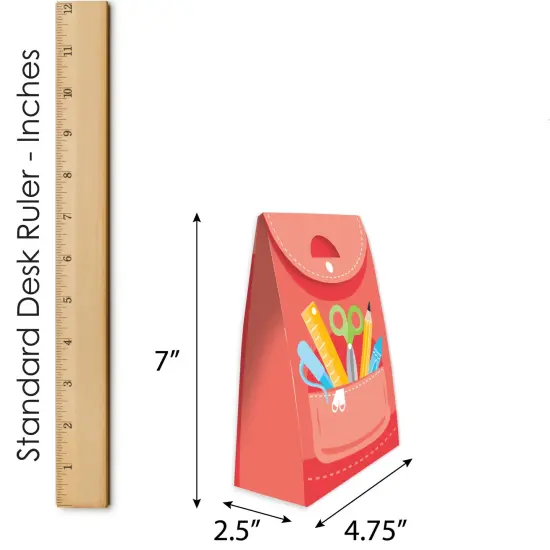 Big Dot of Happiness School Supplies - Kids Classroom Gift Favor Bags - Party Goodie Boxes - Set of 12 {6}