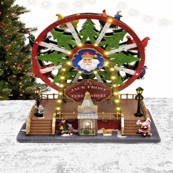 Santa's Carousel Christmas Miniature. Ferry Wheel Christmas Village. Jack Frost Christmas Carousel {2}