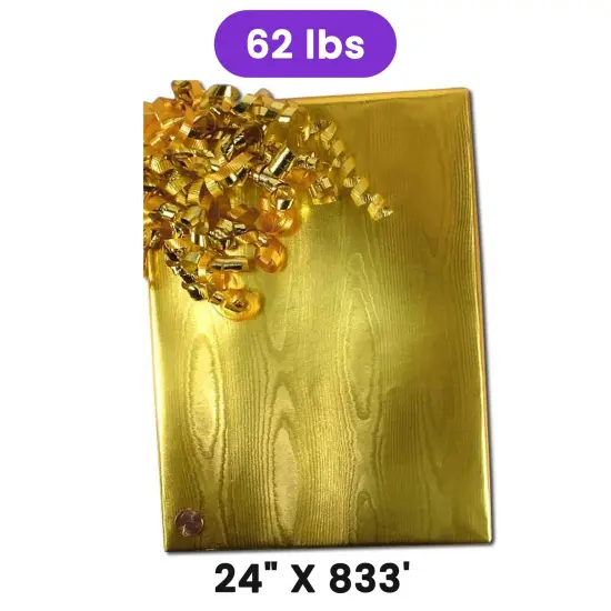 Gold Watercolor Embossed Metallic Wrapping Paper 24" x 833" Jumbo Roll {1}