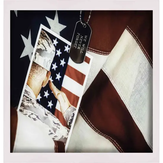 Square Shadow Box 1" Depth White Picture Frame - UV Acrylic, Backing, Hanging Hardware {5}