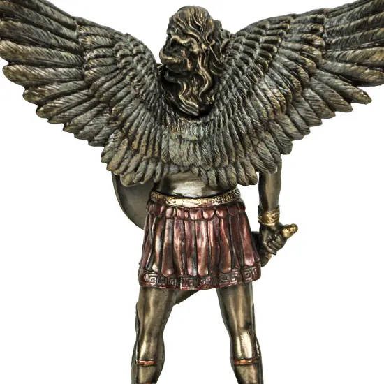 St. Michael the Archangel with Sword and Shield Bronze Finish Statue {7}