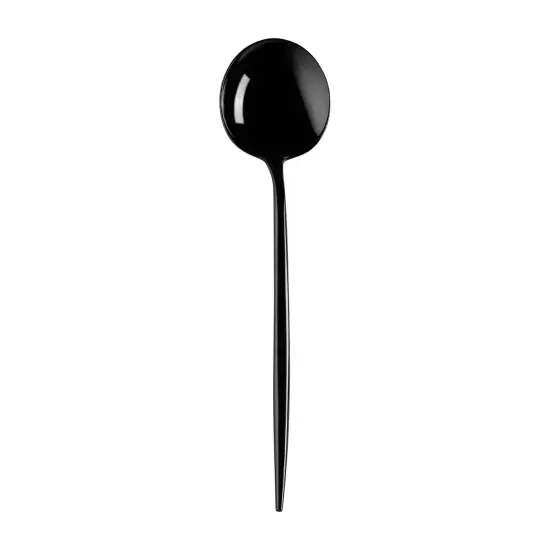 Solid Black Moderno Disposable Plastic Dinner Spoons (480 Spoons) {1}