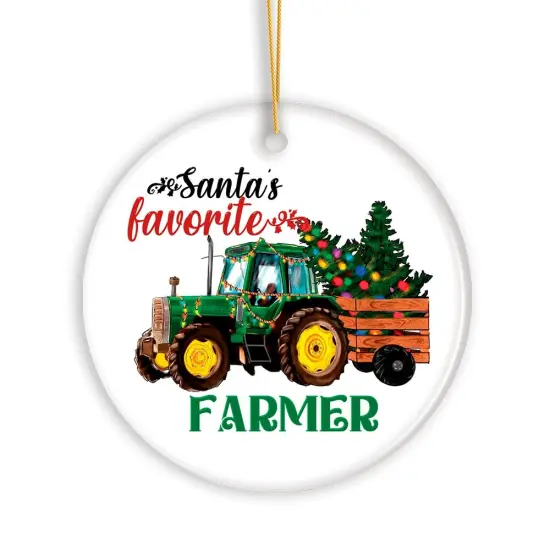 Santa&rsquo;s Favorite Farmer Christmas Ornament, Farm Themed Gift {2}