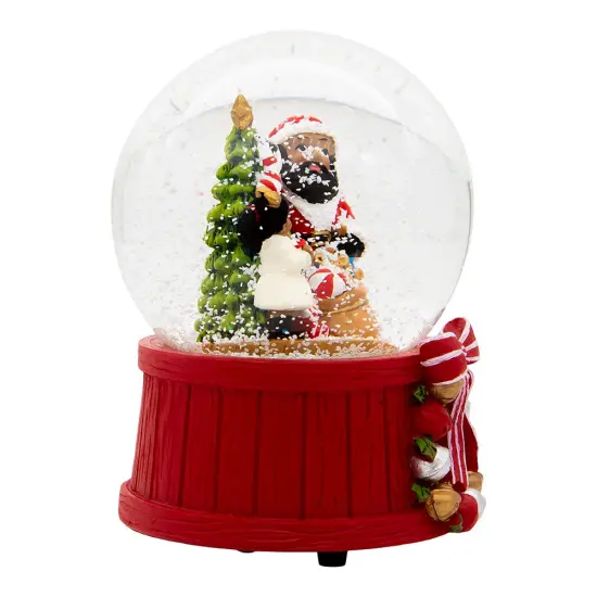 Kurt Adler 100MM Musical African American Santa Water Globe {2}