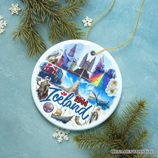 Artistically Majestic Iceland Landmarks Ornament, Cultural Norse and Viking Christmas Gift and Reykjavik Souvenir {6}