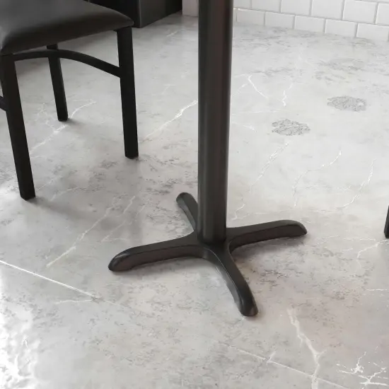 Emma and Oliver 22'' x 22'' Restaurant Table X-Base with 3'' Dia. Table Height Column Black {3}
