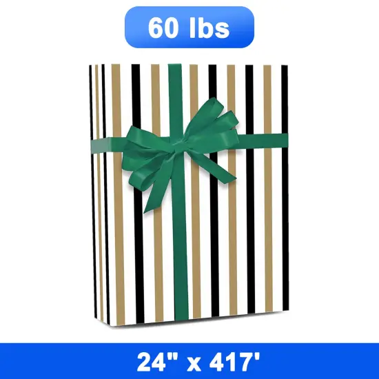 Striped Gift Wrap 24" x 417" Roll 60 lbs {1}