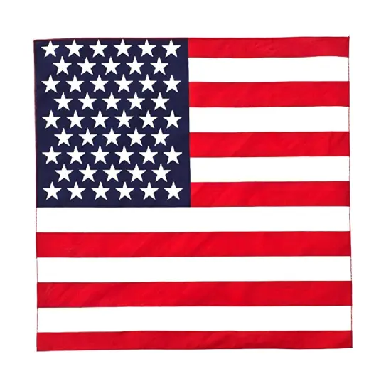 American Flag Bandana 100% Cotton - 21 inches - Bulk Wholesale Packs 48 Pack {1}