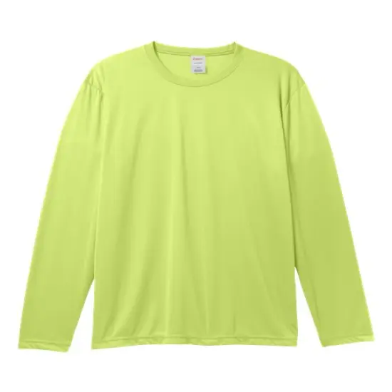 Hanes&reg; Cool DRI Long Sleeve Crewneck Performance T-Shirt Safety Green {1}