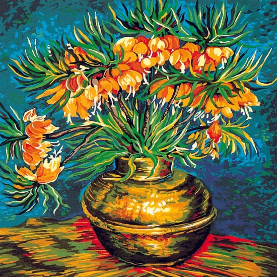 Needlepoint canvas for halfstitch without yarn Canvas The Fritillaries SE981.108 Seg De Paris Printed Tapestry Canvas {1}