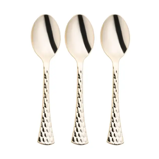 Shiny Gold Glamour Cutlery Disposable Plastic Spoons (600 Spoons) {2}