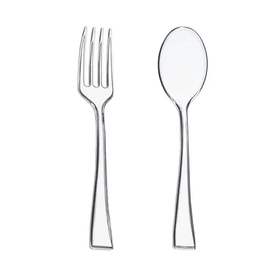 Clear Disposable Plastic Mini Flatware Set (960 Guests) {1}
