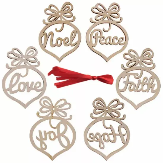 Kitcheniva 6Pcs Christmas Decorations Wooden Hanging Ornament {4}