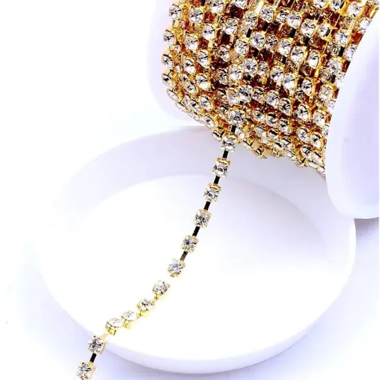 Rhinestone Chains in Silver and Gold 5 Yards {5}