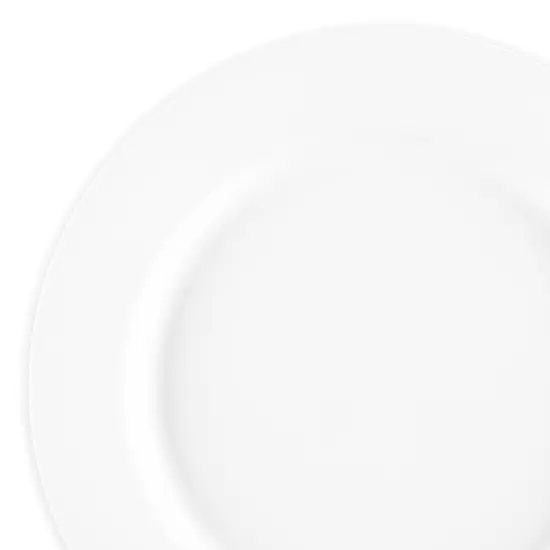 Matte Milk White Round Disposable Plastic Dinner Plates - 10" (120 Plates) {1}