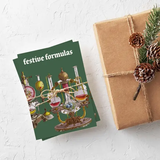 Science Lab Christmas Cards - 24-Pack Holiday Greeting Cards with 6 Festive Science-Inspired Designs, Perfect for Sharing Merry Christmas & Holiday Wishes, Blank Inside for Personalized Messages - Unique and Whimsical Stationery Set {3}