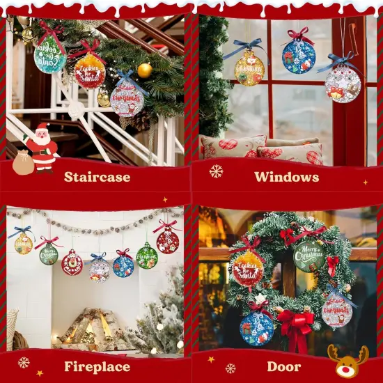 LET'S RESIN Christmas Resin Molds, Set of 2 Resin Molds Silicone with 8 Round Cavities Each 2.4 Inch with 20 Pcs Lanyard, Silicone Molds for Epoxy Resin, Christmas Tree Ornament, Jewelry Keychain {6}