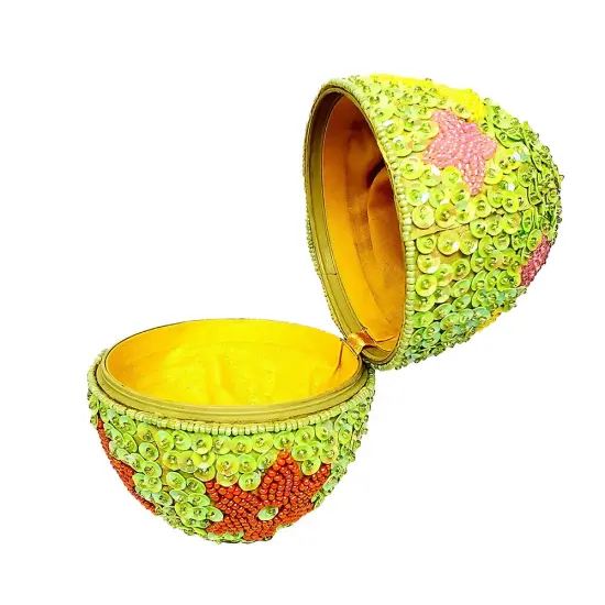 Kurt Adler 5-Inch Decorative Egg Container with Beads and Sequins {1}