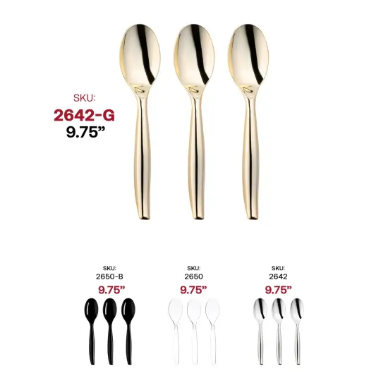 Gold Disposable Plastic Serving Spoons (60 Serving Spoons) {6}