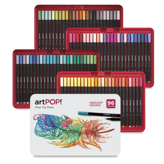 artPOP! Fine Tip Pens, Set of 96, Colored Fine Art Pens for Journals, Drawing, Doodling, Scrapbooks, Sketching, Illustration, Fine Point {2}