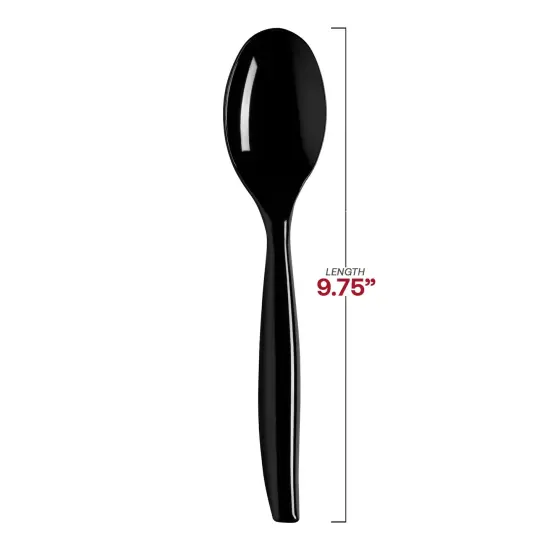 Black Disposable Plastic Serving Spoons (150 Spoons) {3}
