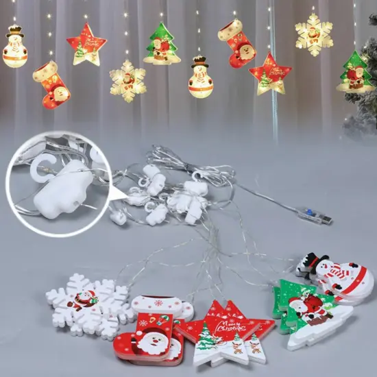 Kitcheniva Hanging Christmas Curtain Lights 10 Pcs {1}