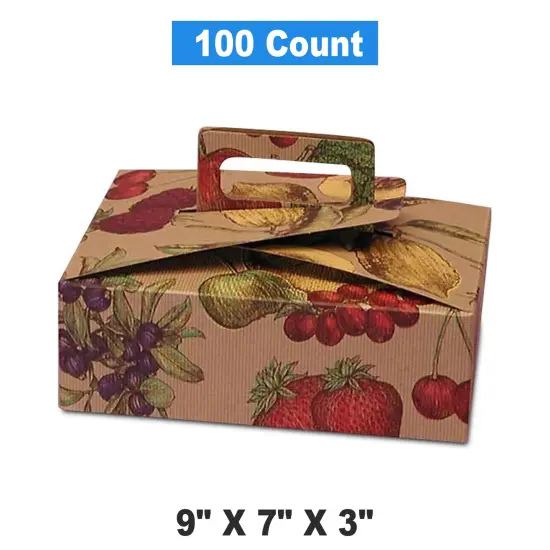 Flat Take Out Food Carrier with Handle 9" x 7" x 3" {1}