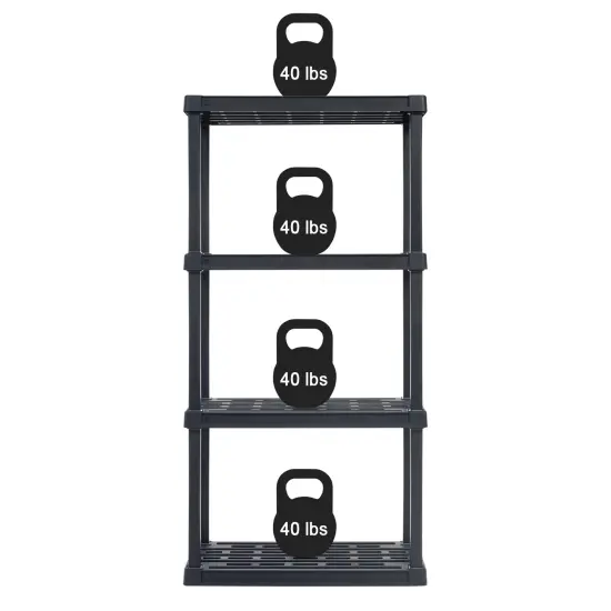 IRIS USA Plastic Garage Shelving Unit Storage Outdoor Indoor {3}