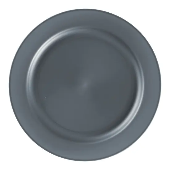 Matte Charcoal Gray Round Disposable Plastic Dinner Plates - 10" (120 Plates) {2}