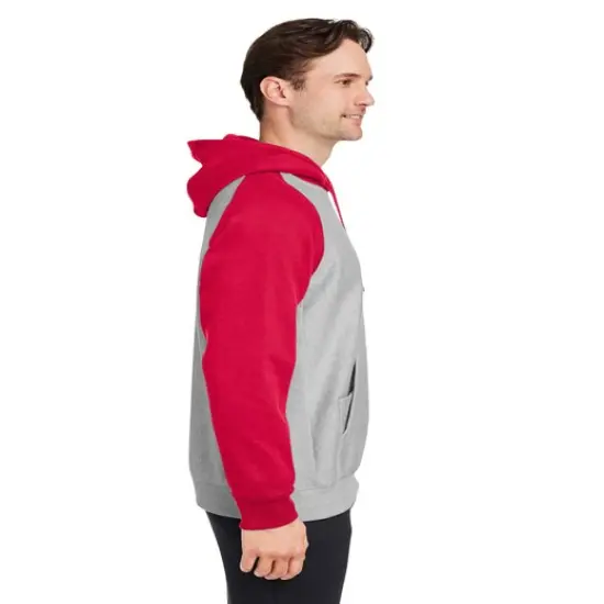 Team 365&reg; Heavyweight Hooded Sweatshirt ATH HTHR/ SP RED {4}