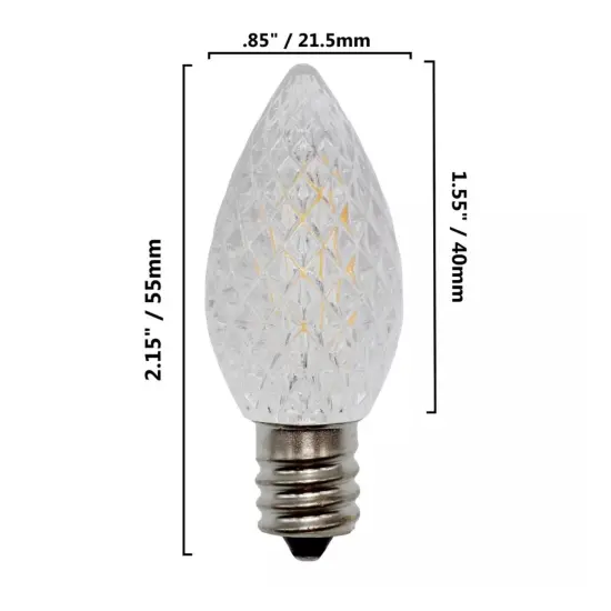 Kitcheniva C7 Faceted LED Replacement Christmas Light Bulbs 0.7W 25 Pcs {4}