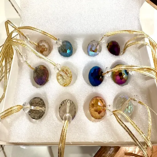 12pcs Crystal Suncatcher Hanging Ball Ornaments Glass Pendants Mini Christmas Tree Crystal Ornament Decorative Prism Balls Small Iridescent Glass Ball {4}