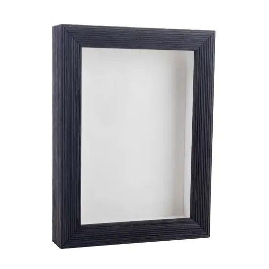 Rustic Black Wood Shadow Box Frame with Acrylic Front - White Suede Backing, 30 Sizes {2}