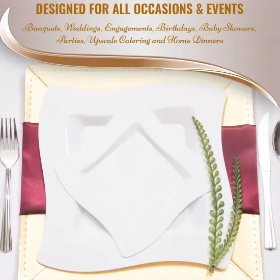 White Wave Plastic Wedding Value Set (120 Settings) {5}