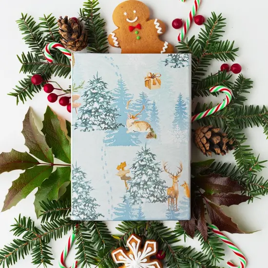 Wrapables Christmas Holiday Gift Wrap Paper Sheets Folded Flat 20L x 27W inches (12 Sheets), Slate Gray {4}