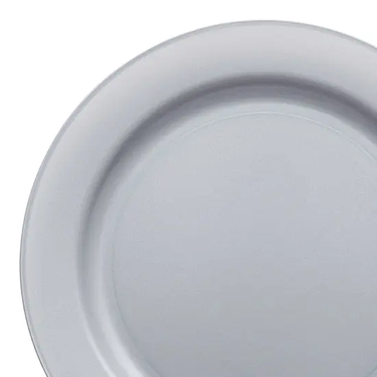Matte Steel Gray Round Disposable Plastic Appetizer/Salad Plates - 7.5" (120 Plates) {1}