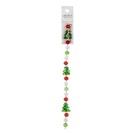 Crystal Lane DIY 7" Lampwork Designer Holiday Glass Bead Mix Strand Christmas Tree {3}