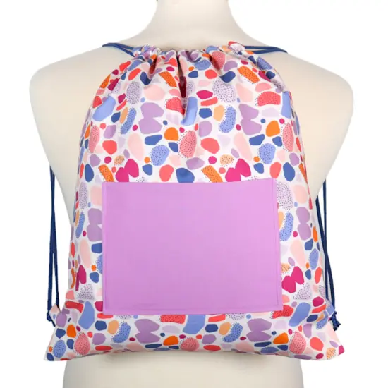 Crosscut Sewing Co.&reg; Drawstring Backpack Sewing Project Kit - Beginner Sewing Kit - Sewing Kit for Kids Abstract geo {3}