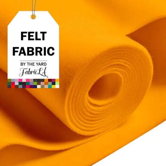 FabricLA Craft Felt Fabric - 72" Inch Wide & 1.6mm Thick Non-Stiff Felt Fabric by The Yard - Use This Soft Felt Roll for Crafts - Felt Material Pack - Mango Felt, 20 Continuous Yards {1}