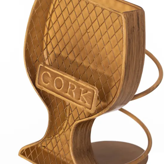 Vintiquewise Decorative Metal Goblet Shape Wine Bottle and Cork Holder A Unique Home Decor Piece and Countertop Accessory for Kitchens, Bars, and Dining Rooms - Great Collection for Wine Lovers {5}